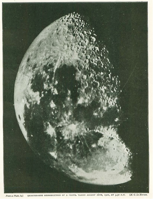 Photograph of the Moon, taken 16 August 1900, with the Great Telescope.